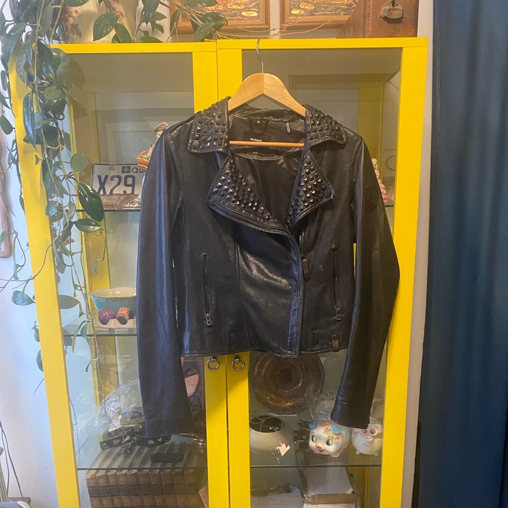 RUDSAK Studded Black Leather Jacket